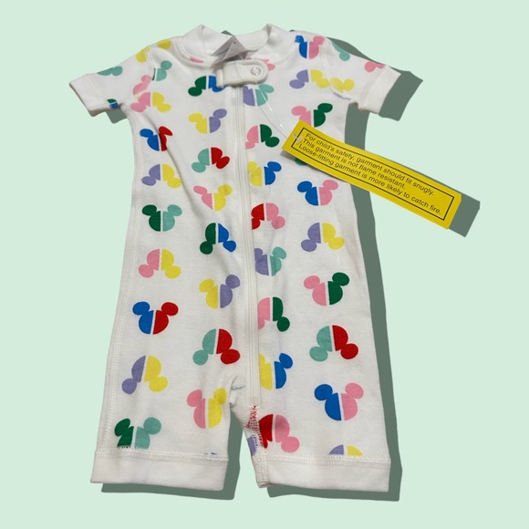 New With Partial Tag Hanna Andersson Disney Mickey Mouse Infant Pajamas 0-3 Mon - Picture 2 of 5